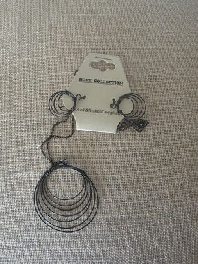 Hope Collection Gunmetal Multi-Hoop Necklace - Black Finish